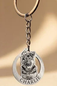 Porte clé graver en forme de cercle