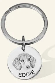Porte clé graver en forme de cercle – Image 3