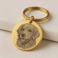 Porte clé graver en forme de cercle – Image 2